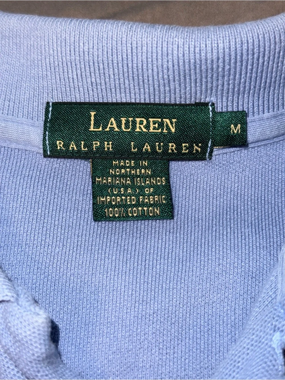 Ralph Lauren Light Blue Polo with Gold Crest Embroidery